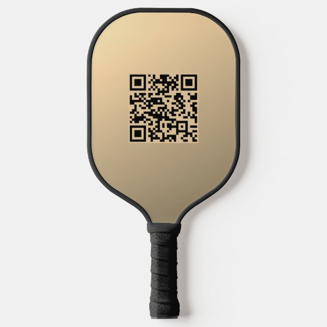 Raquette De Pickleball Modèle de code QR immédiatement modifiable | Or Fa (Recto)