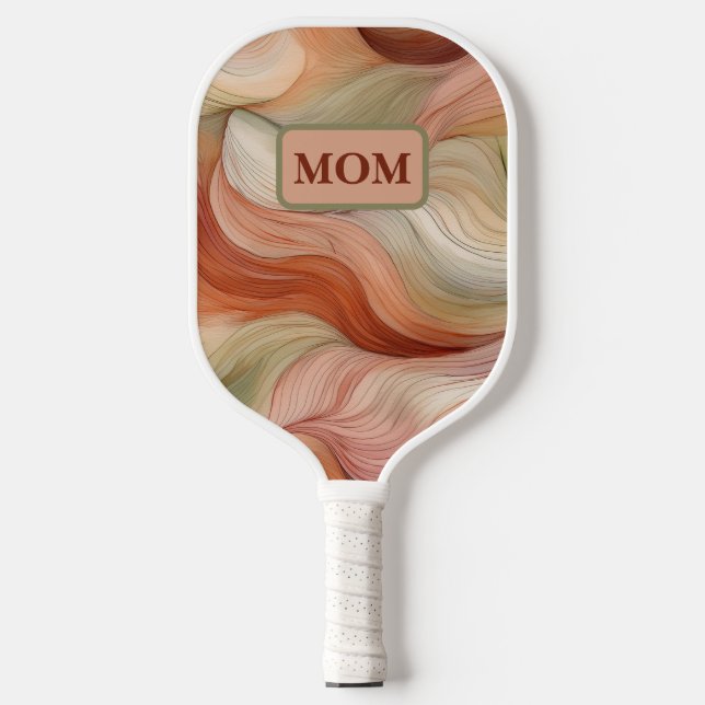 Raquette De Pickleball Modern Boho Pickleball Paddle in Rust and Sage (Recto)