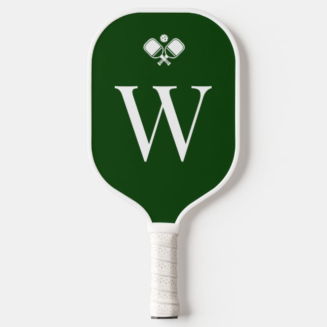 Raquette De Pickleball Modern Green Monogrammed Professional (Recto)