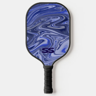 Raquette De Pickleball Modern Marble Monogram Pickleball Paddle