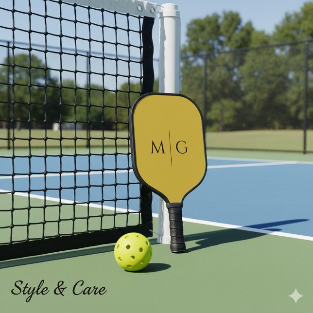 Raquette De Pickleball Modern Monogram Stylish Custom Metallic Gold (Modern Monogram Stylish Custom Metallic Gold Pickleball Paddle)