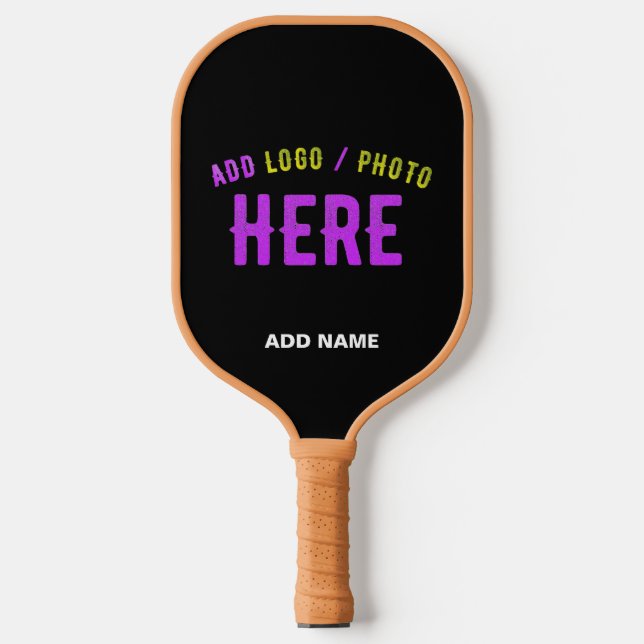 RAQUETTE DE PICKLEBALL MODERNE ET MODERNE PERSONNALISABLE NOIR VÉRIFIÉ (Recto)