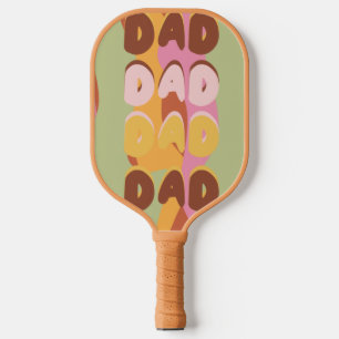 Raquette De Pickleball Moderne Fête des Pères Motif Rétro Message Photo P