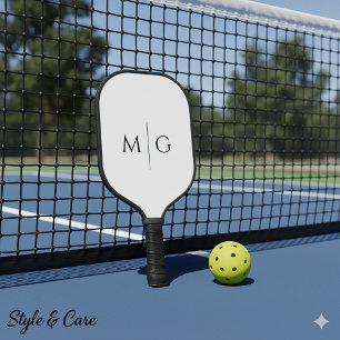 Raquette De Pickleball Moderne Monogramme Élégant Personnalisé Classique