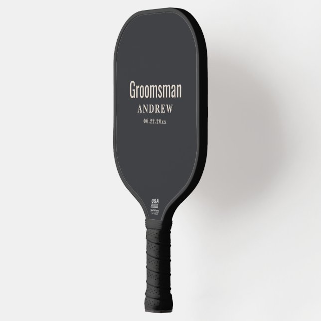 Raquette de Pickleball Moderne Noire Personnalisée (Gauche)