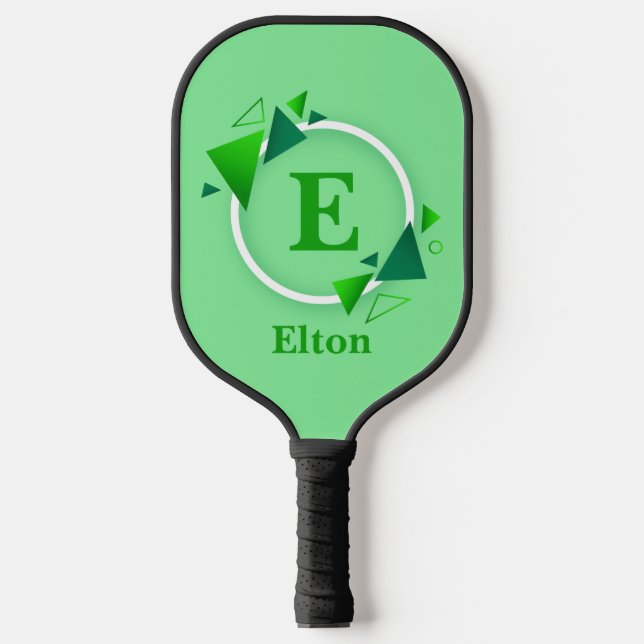 Raquette De Pickleball Modifier initial, ajouter le nom Cercle blanc vert (Recto)