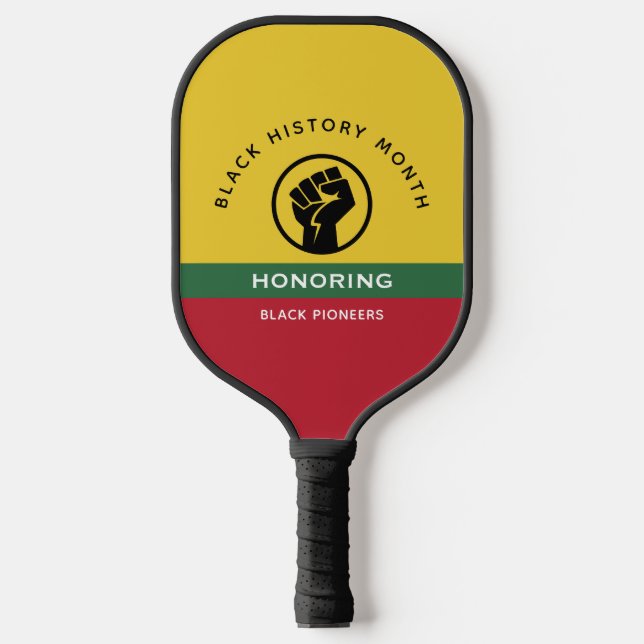 Raquette De Pickleball Mois de l'histoire noire Texte courbe afro-américa (Recto)