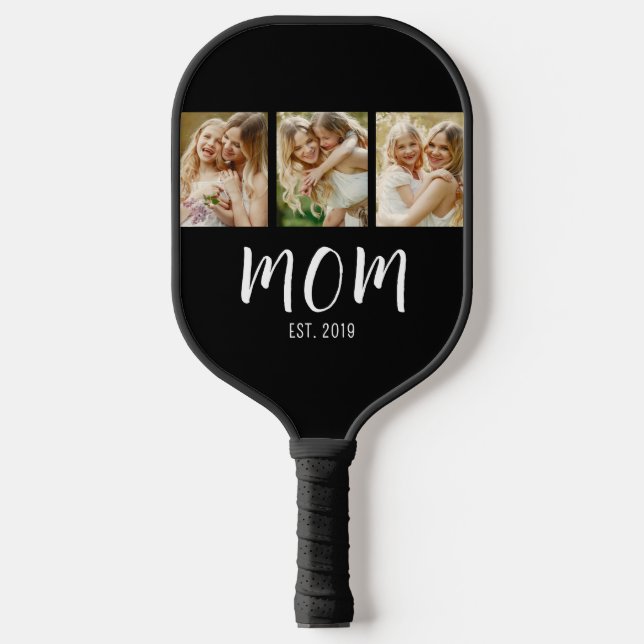 Raquette De Pickleball Mom Established Elegant Script Black 3 Photo  (Recto)
