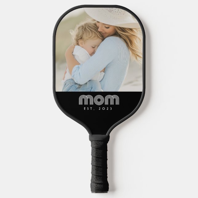 Raquette De Pickleball Mom Established Fun Script Photo  (Recto)