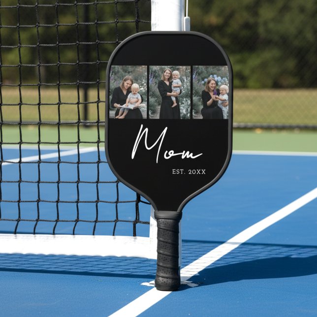 Raquette De Pickleball Mom Established Modern Bold Script Black 3 Photo (Créateur téléchargé)