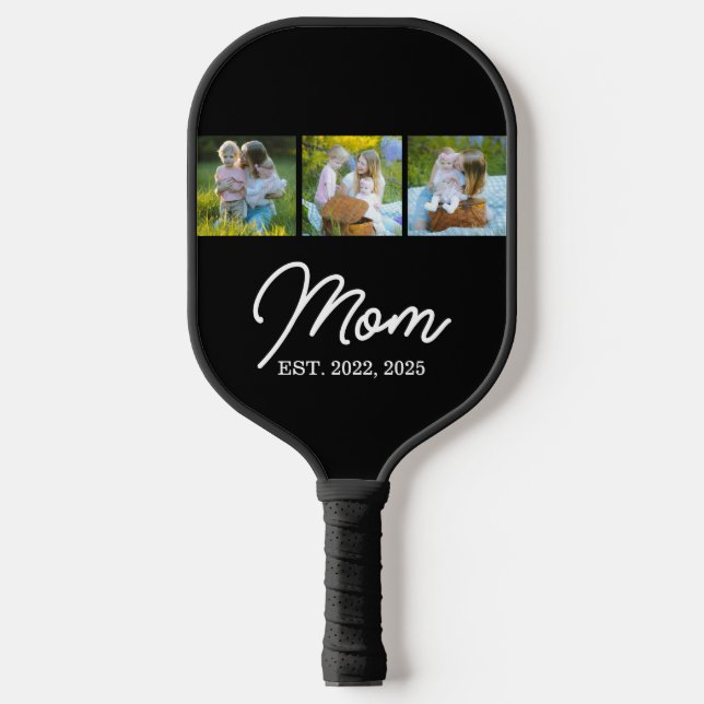 Raquette De Pickleball Mom Established Modern Script Black 3 Photo (Recto)