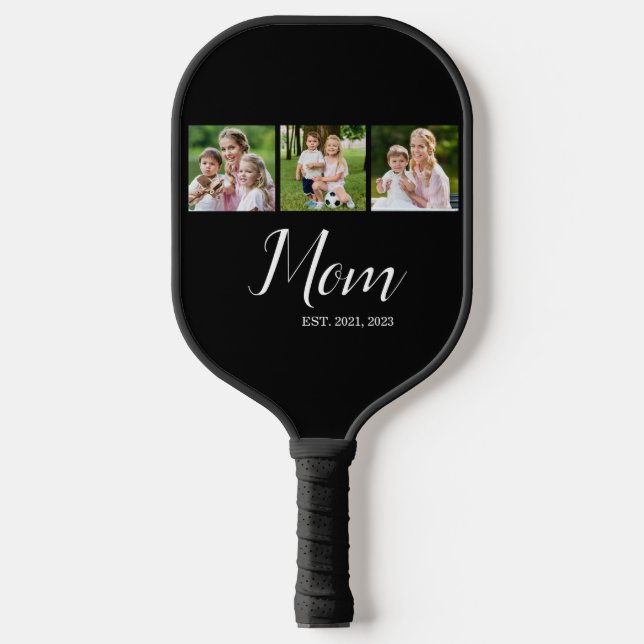 Raquette De Pickleball Mom Established Script Black 3 Photo  (Recto)