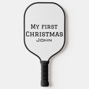 Raquette De Pickleball Mon premier Noël ajouter nom masculin hommes texte