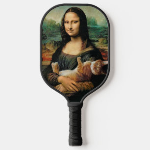 Raquette De Pickleball Mona Lisa tient un chat Leonardo da Vinci