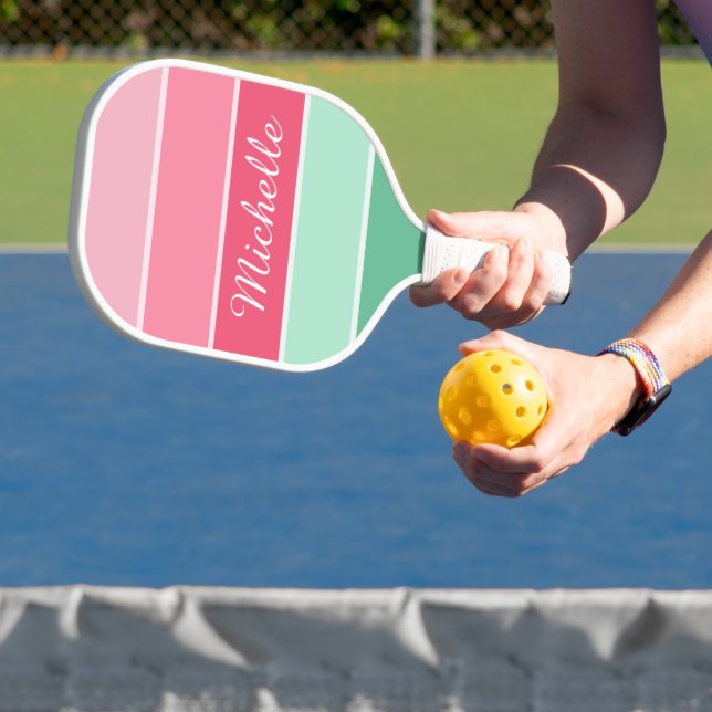 Raquette De Pickleball Monogram Moderne tendance élégante couleurs Modèle (Insitu)