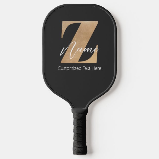 Raquette De Pickleball Monogram with Initial Z & Custom Name Personalized (Recto)