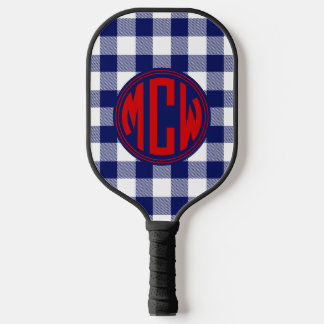 Raquette De Pickleball Monogramme blanc bleu de la Marine do-it-yourself