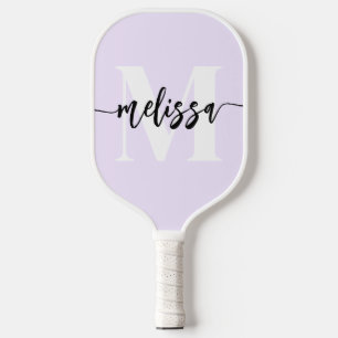 Raquette De Pickleball Monogramme Brush Calligraphie violet