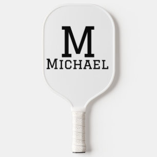 Raquette De Pickleball Monogramme capital masculin ajouter nom simple cla