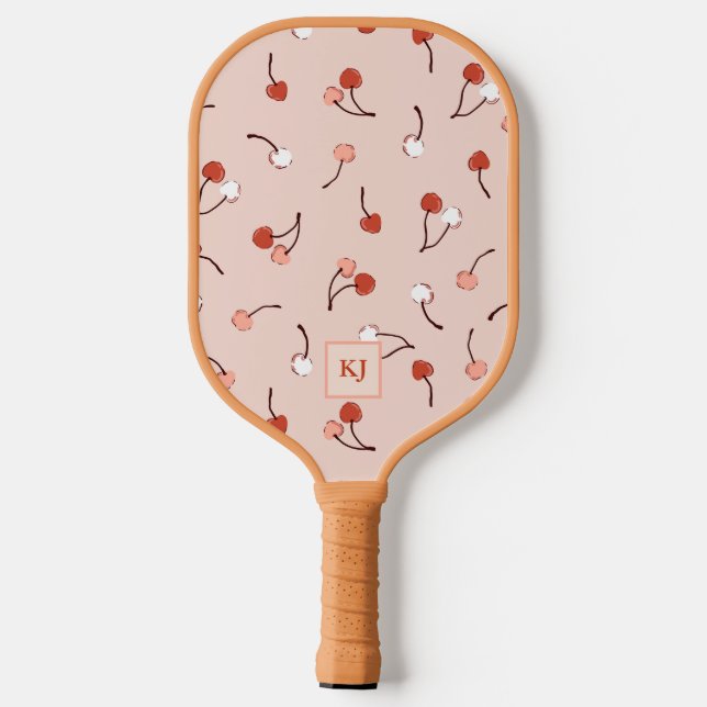 Raquette de Pickleball Monogramme Cerise sur le Gâ (Verso)