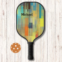 Monogramme d'art moderne coloré Pickleball Paddle