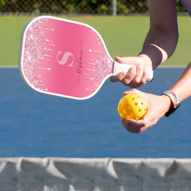 Raquette De Pickleball Monogramme de Parties scintillant à étincelles ros (Insitu)