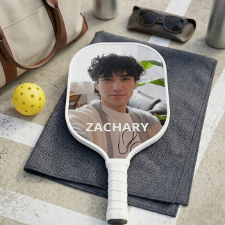 Raquette De Pickleball Monogramme de photo et de nom personnalisé
