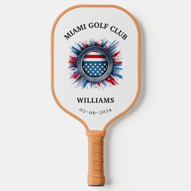Raquette De Pickleball Monogramme de pompier personnalisé (Recto)