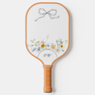 Raquette De Pickleball Monogramme des initiaux floraux de la mâchoire des