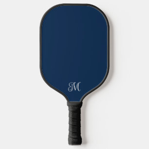 Raquette De Pickleball Monogramme élégant moderne en marine ou n'importe 