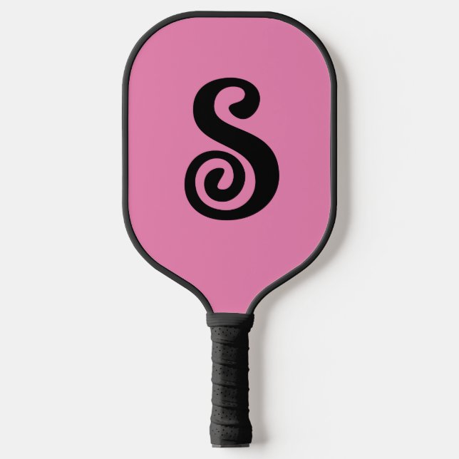 RAQUETTE DE PICKLEBALL MONOGRAMME ÉLÉGANT SCRIPT ROSE PICKLEBALL PADDLE (Recto)