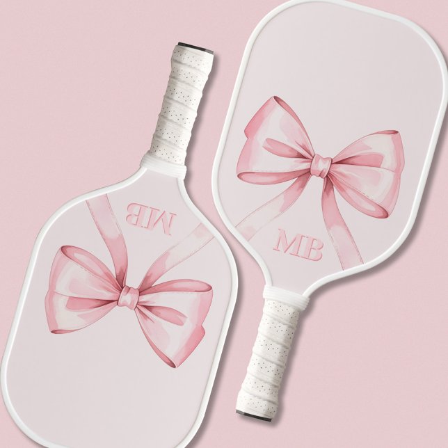 Raquette De Pickleball Monogramme initial de la botte rose vif moderne (Créateur téléchargé)