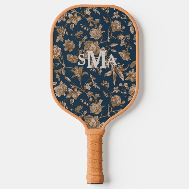 Raquette De Pickleball Monogramme Marine Chinoisserie Pickleball Paddle (Recto)