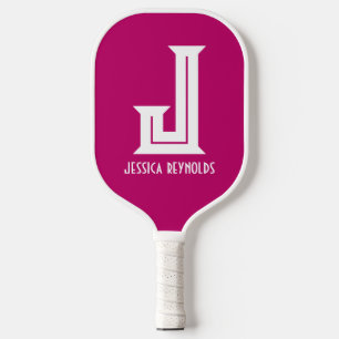 Raquette De Pickleball Monogramme minimal Pickleball rose chaud