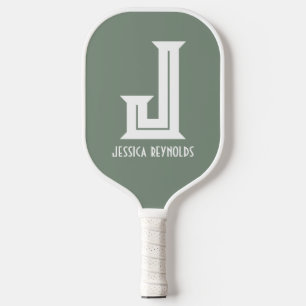 Raquette De Pickleball Monogramme minimal Sage Green Pickleball Paddle
