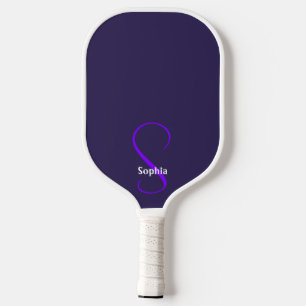 Raquette De Pickleball Monogramme moderne minimaliste violet