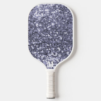 Raquette De Pickleball Monogramme moderne minimaliste violet blanc diaman