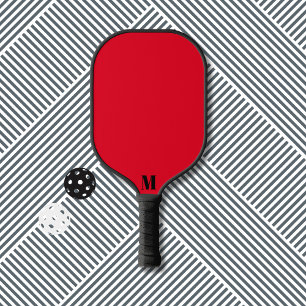 Raquette De Pickleball Monogramme moderne rouge et noir