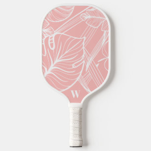 Raquette De Pickleball Monogramme moderne Trendy Pink
