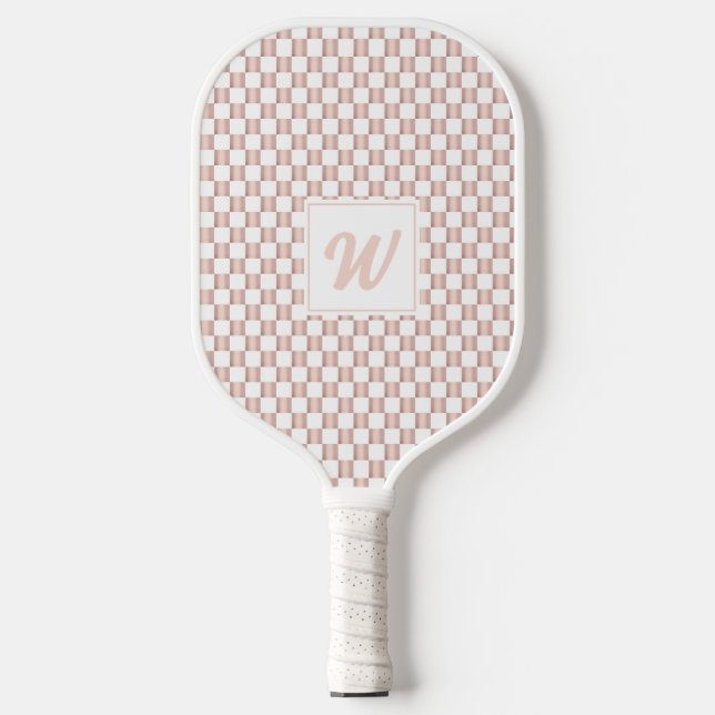 Raquette De Pickleball Monogramme Motif rose Gold Pink (Recto)