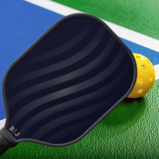 Raquette De Pickleball Monogramme noir moderne | Géométrique rétro
