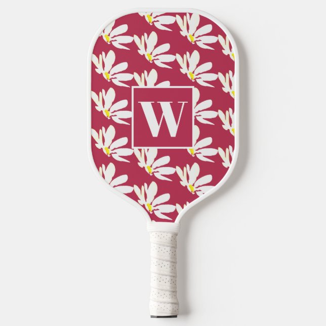 Raquette De Pickleball Monogramme Pagaie de Pickleball Blanc Floral Daisy (Recto)