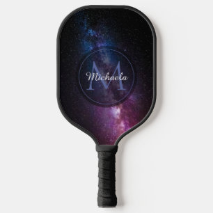 Raquette De Pickleball Monogramme personnalisable à voie lactée