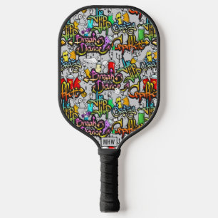 Raquette De Pickleball monogramme personnalisé Graffiti Hip hop