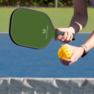 Raquette De Pickleball Monogramme personnalisé moderne minimaliste Nom Fo