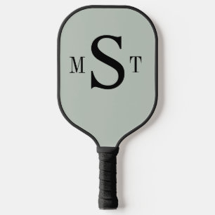 Raquette De Pickleball Monogramme personnalisé Sage vert
