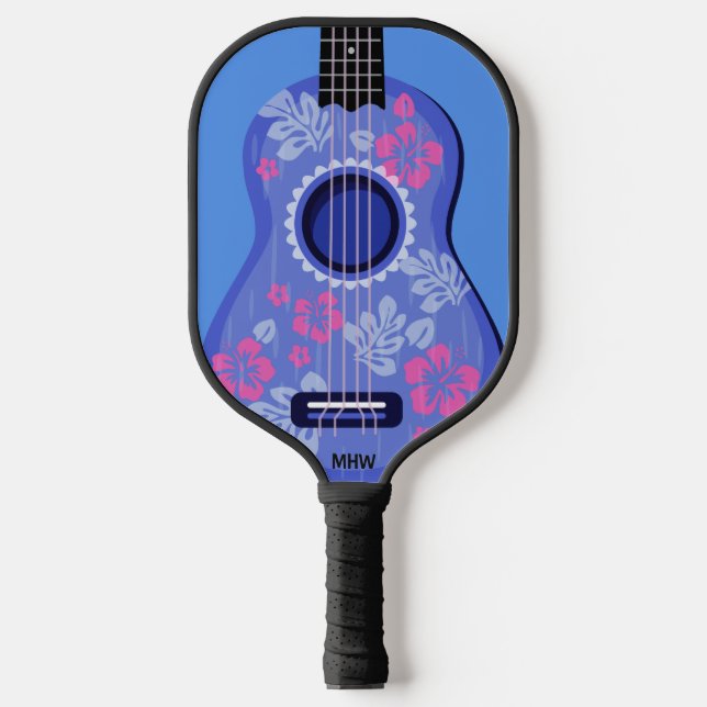 Raquette De Pickleball monogramme personnalisé Ukulele (Recto)