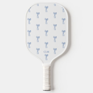 Raquette De Pickleball Monogramme Petit Bow bleu