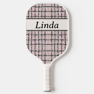 Raquette De Pickleball Monogramme Preppy Pink Tweed