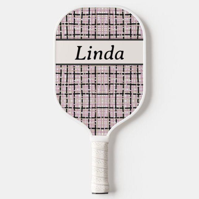 Raquette De Pickleball Monogramme Preppy Pink Tweed (Recto)